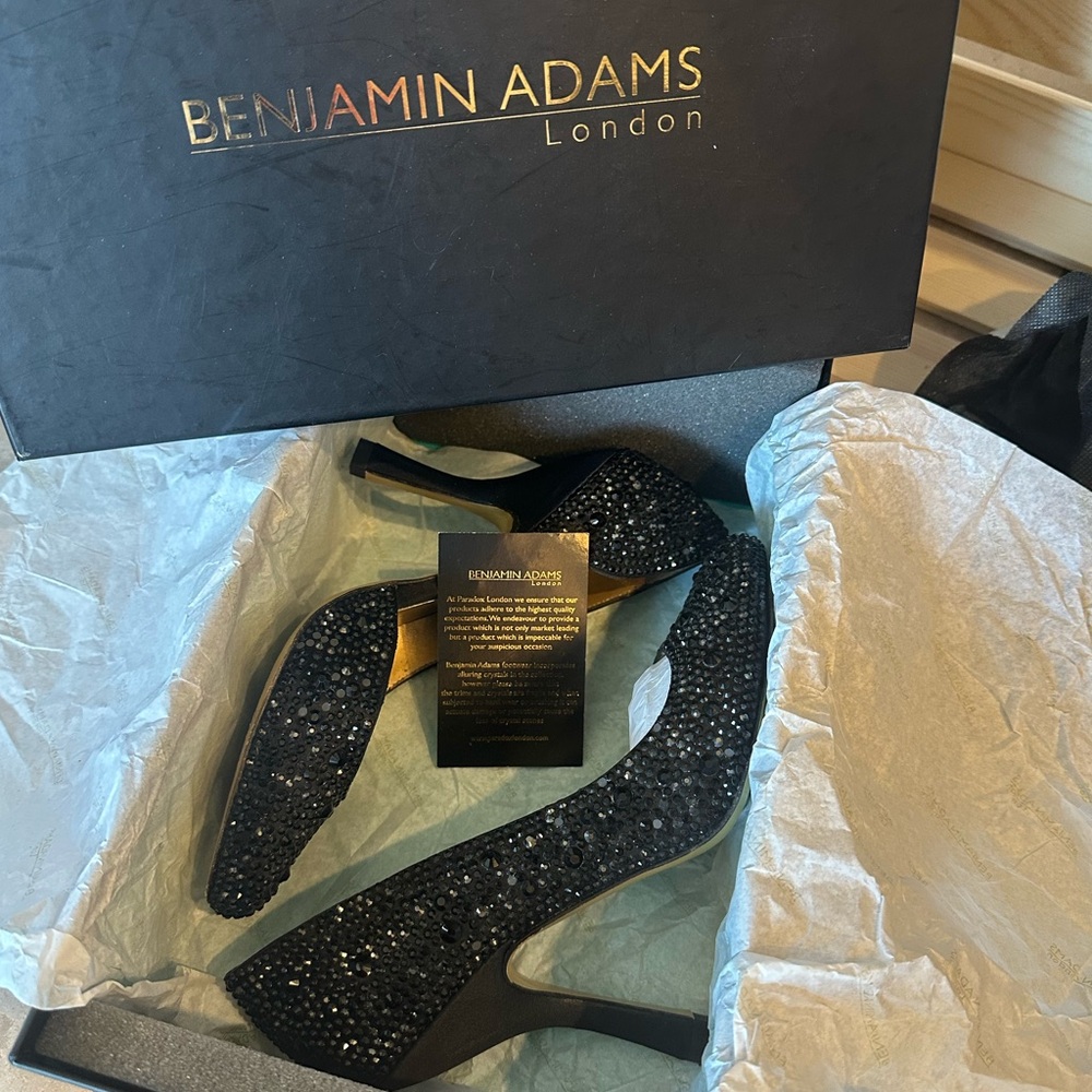 Benjamin Adams Black Crystal Pumps